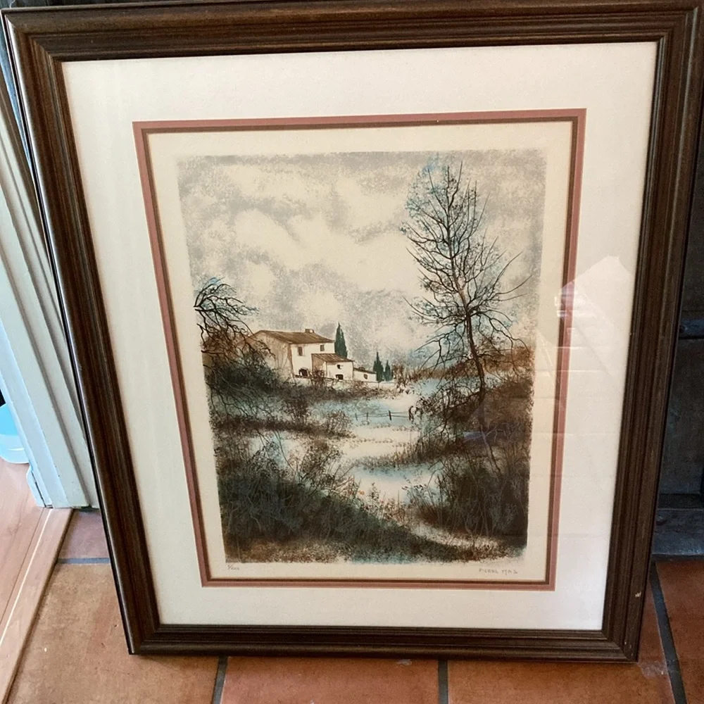Framed Landscape Art Print by Pierre Mas  33”  X 27”